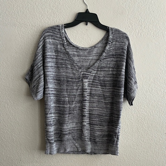 💥LOFT Grey Boxy Crew-neck Pullover Top L - Picture 3 of 10